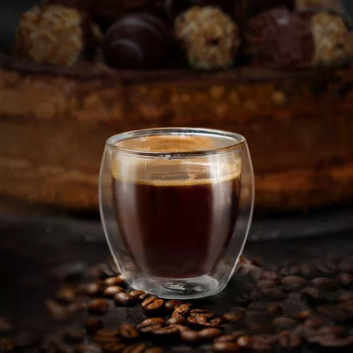 Set 6 pahare espresso termice Creano, 100 ml, sticla borosilicata, perete dublu