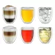 Set 6 pahare termice Creano DG-Bauchig, 250 ml, sticla borosilicata, perete dublu