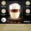 Set 6 pahare termice Creano DG-Bauchig, 400 ml, sticla borosilicata, perete dublu