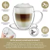 Set 2 cani termice Creano, 250 ml, sticla borosilicata, perete dublu, cu farfurioara