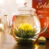 Set cadou Ceai Creano cu Ceainic 500ml, 6 varietati diferite, cutie eleganta din lemn, alb