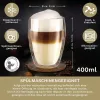 Pahar termic XXL Creano, 400 ml, sticla borosilicata, perete dublu, pentru ceai si cafea