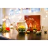 Set cadou Creano ErbluhTee Mix, 6 bile ceai alb cu flori si ceainic din sticla 500 ml