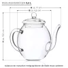 Set cadou Creano ErbluhTee Mix, 6 bile ceai alb cu flori si ceainic din sticla 500 ml