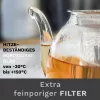 Ceainic din sticla Creano, 1 L, 3 piese, cu infuzor din inox, capac, anti-picurare