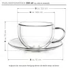 Cana termica Creano, 250 ml, sticla borosilicata, perete dublu, cu farfurioara