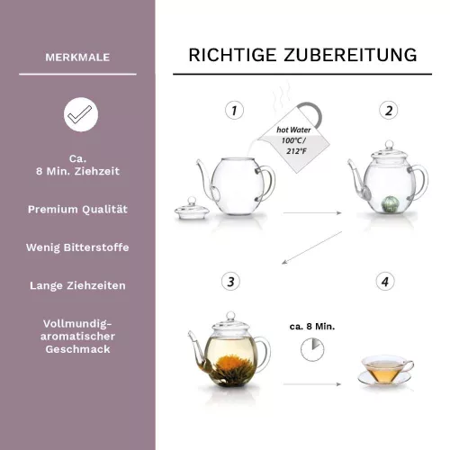 Amestec de ceai Creano Flowering Tea Mix ceai negru, aroma florala, set 6 bucati, cutie magnetica
