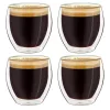Set 4 pahare espresso termice Creano, 100 ml, sticla borosilicata, perete dublu