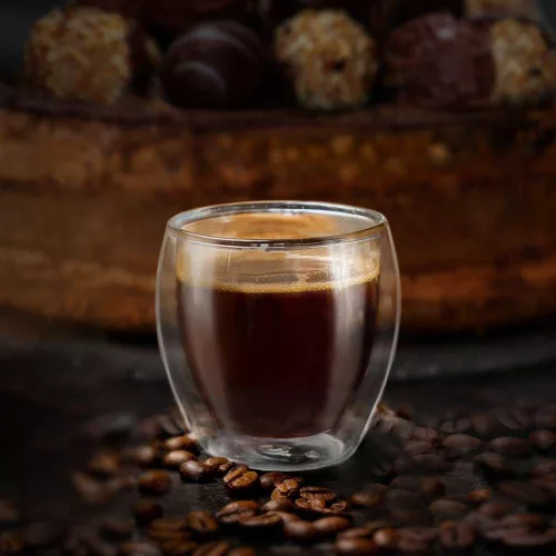 Set 4 pahare espresso termice Creano, 100 ml, sticla borosilicata, perete dublu