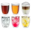 Set 6 pahare termice XXL Creano, 400 ml, sticla borosilicata, perete dublu, pentru latte