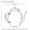 Set cadou ceai infloritor Creano ErbluhTee, 6 sfere, ceai alb/negru, ceainic 500 ml