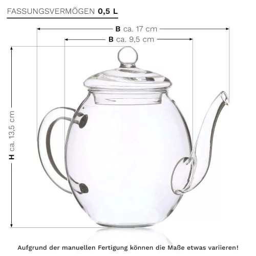 Set cadou ceai infloritor Creano ErbluhTee, 6 sfere, ceai alb/negru, ceainic 500 ml