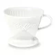 Filtru cafea Creano din portelan, marimea 4, pentru filtre 1x4, baza stabila, alb