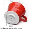 Filtru cafea Creano din portelan, marimea 4, pentru filtre 1x4, baza stabila, rosu