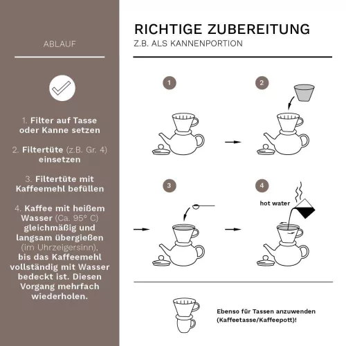 Filtru cafea Creano din portelan, marimea 4, pentru filtre 1x4, baza stabila, albastru