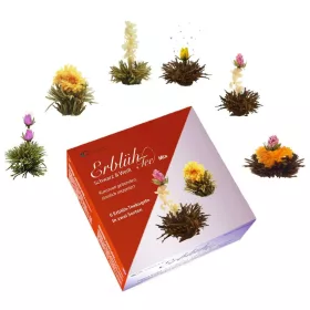   Set cadou ceai infloritor Creano ErbluhTee Mix, 6 bucati, ceai alb/negru