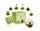 Set cadou ceai infloritor Creano cu ceainic sticla 500 ml, 6 sortimente ceai verde fructat