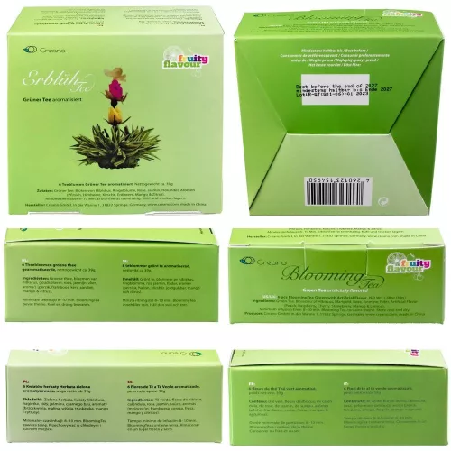 Set degustare ceai infloritor Creano ErbluehTee, 6 bile, ceai verde, 6 arome