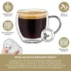 Set 4 cesti espresso termice Creano, 100 ml, sticla borosilicata, perete dublu, model inalt
