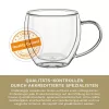Set 4 cesti espresso termice Creano, 100 ml, sticla borosilicata, perete dublu, model inalt