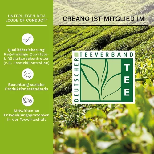 Set cadou ceai infloritor, Creano ErbluhTee, 12 bile, 6 sortimente, cutie din lemn, ceai verde