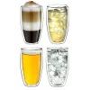 Set 4 pahare termice Creano DG-SH, 250 ml, sticla borosilicata, perete dublu