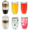 Set 6 pahare termice Creano DG-SH, 400 ml, sticla borosilicata, perete dublu