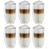 Set 6 pahare termice Creano DG-SH, 400 ml, sticla borosilicata, perete dublu