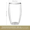 Set 6 pahare termice Creano DG-SH, 400 ml, sticla borosilicata, perete dublu