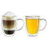 Set 2 cani termice Creano cu maner, 250 ml, sticla borosilicata, perete dublu