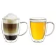 Set 2 cani termice Creano cu maner, 250 ml, sticla borosilicata, perete dublu