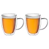 Set 2 cani termice Creano cu maner, 250 ml, sticla borosilicata, perete dublu
