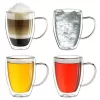 Set 4 cani termice Creano cu maner, 250 ml, sticla borosilicata, perete dublu