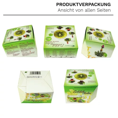 Set ceai infloritor Creano ErbluhTeelini pentru cana, 8 bucati (4 arome), ceai verde
