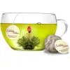 Set cadou ceai infloritor Creano Teelini, cana sticla 200 ml cu capac, 8 plicuri ceai verde