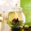 Set cadou ceai infloritor Creano ErbluhTeelini, 12 bile, 4 sortimente, ceai verde, cutie din lemn