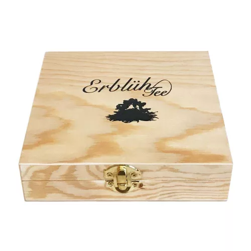 Set cadou ceai infloritor Creano ErbluhTeelini, 12 bile, 4 sortimente, ceai verde, cutie din lemn