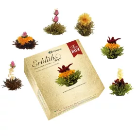   Set cadou ceai infloritor Creano ErbluhTee Mix, 6 bile, ceai alb/negru/verde