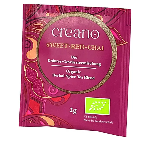 Ceai Bio Creano Chai Rosu Dulce, 20 plicuri, hibiscus si condimente, gust fructat-picant