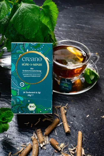 Ceai bio Creano Menta Dulce 3 Sortimente, 20 plicuri, menta piperata, menta de mar