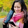 Cana termos Creano Design Travel Mug, 420 ml, inox, etansa, deschidere 360, roz