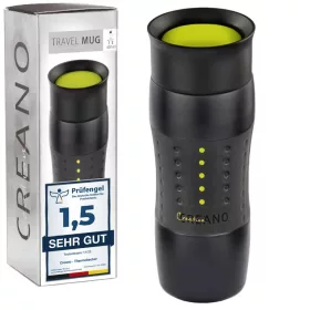  Cana termos Creano Design Travel Mug, 420 ml, inox, etansa, deschidere 360, verde