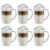 Set 6 cani termice Creano DG-SHH, 400 ml, sticla borosilicata, perete dublu, cu maner
