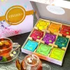 Set Cadou Ceai Bio Creano, 45 plicuri, 9 sortimente, mix plante, fructe si condimente, 90 g, 25x27, 7x4, 5 cm