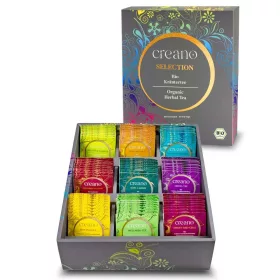   Set cadou ceai bio Creano Selection Box, 90 plicuri, 9 sortimente, fara cofeina, 27,5x23x7,8cm