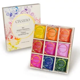   Set Cadou Ceai Bio Creano, 45 plicuri, 9 sortimente, fructat si ierburi, 90 g