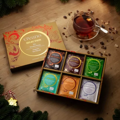 Set cadou ceai mixt Creano Tea Blend Selection, 24 plicuri cu 6 varietati, 48 g