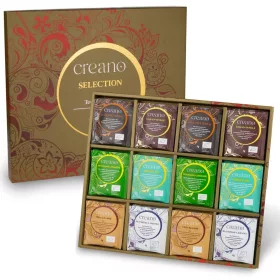   Set Cadou Ceai Bio Creano, 48 plicuri, 6 sortimente, ceai verde/negru/alb/oolong, cu cofeina, 96 g