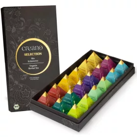   Set cadou ceai de plante Creano Organic Herbal Tea, 18 plicuri piramida cu 9 varietati, 45 g, fara cofeina