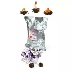   Pachet mare ceai infloritor Creano ErbluhTee, 36 bile, 3 sortimente, ceai negru, floral, ambalate individual